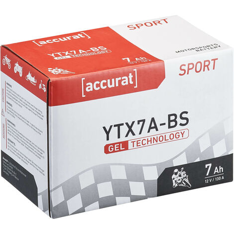 Accurat Sport SG YTX7A BS Batterie Moto Quad YTX7A BS Gel 12V 130 A 7Ah