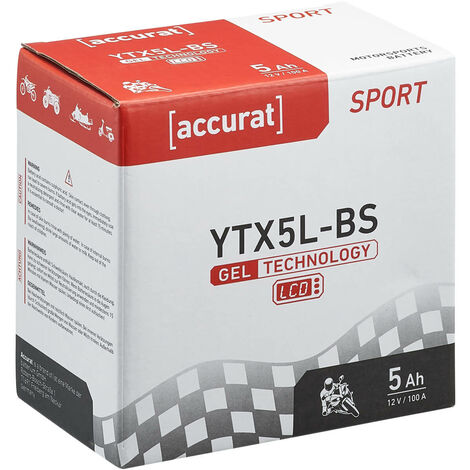 Accurat Sport SGD YTX5L BS Batterie Moto Quad YTX5L BS Gel 5Ah 12V 100