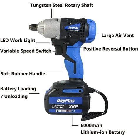 Cordless Impact Wrench Inch Driver V N M High Torque With