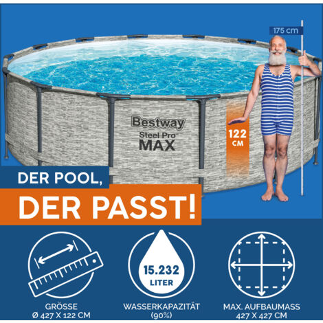 Bestway Steel Frame Pool Pro Max X Cm Komplett Set Mit