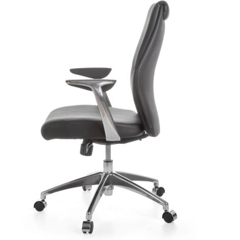 FineBuy Bürostuhl Echtleder Schreibtischstuhl ergonomisch Chefsessel