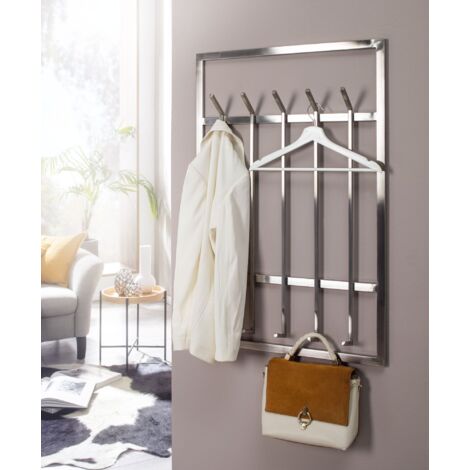 Finebuy Wandgarderobe Metall Silber X X Cm Design Flurgarderobe