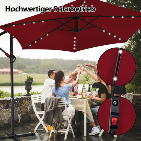 TolleTour 3 5m Sonnenschirm Mit LED Gartenschirm Wasserabweisend