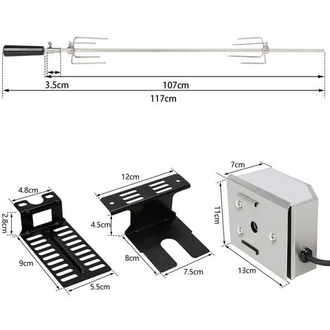 Edelstahl Grillspie Set Cm Bbq Fleischklammer Mit Motor Inkl