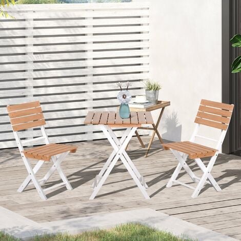 Outsunny Conjunto De Muebles De Terraza Plegable De Madera Juego De