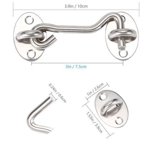 St Ck T Rriegel Edelstahl T Rhaken Silber Fensterhaken Sturmhaken Mit