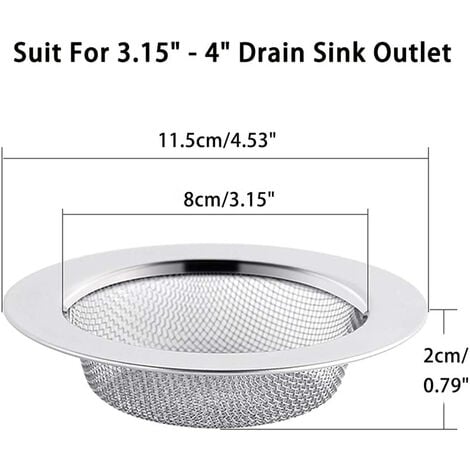 3 Stück Abflusssieb Küche Edelstahl Ø11 5cm Haarsieb Dusche Abfluss