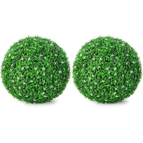 RELAX4LIFE Lot De 2 Plantes Boules De Buis Artificielles 49 Cm