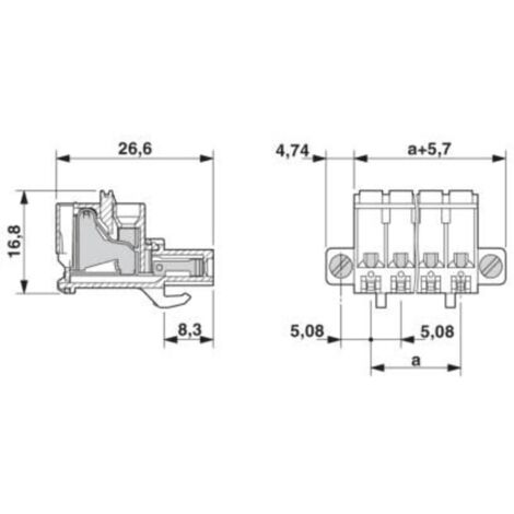 Morsettiera Per Cavo Phoenix Contact Totale Poli 4 Passo 5 08 Mm