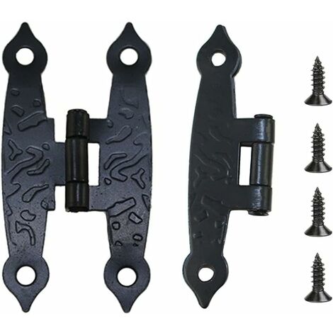 Pieces Antique Black Cabinet Luggage Door Hinges Decoration Hinges