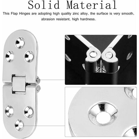 4 PCS Folding Table Hinges 180 Degree Rounded Zinc Alloy Folding Table