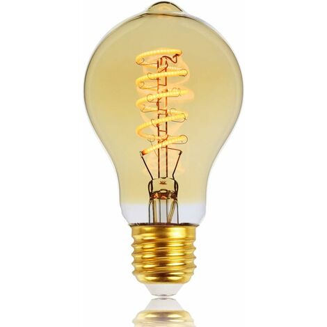 Vintage Style LED Edison Bulb A60 4W 220 240V E27 Amber Spiral LED