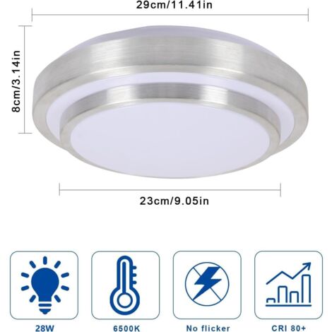 COMELY Modern LED Ceiling Light 28W 3200LM Double Round Ceiling Lamp