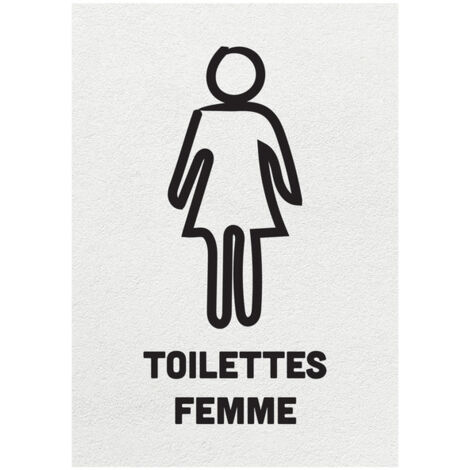 Sticker Autocollant TOILETTES FEMME Format A5 Fond Blanc