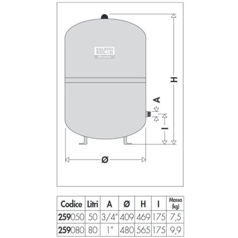 Vaso D Espansione Per Circuito Primario Degli Impianti Solari Caleffi