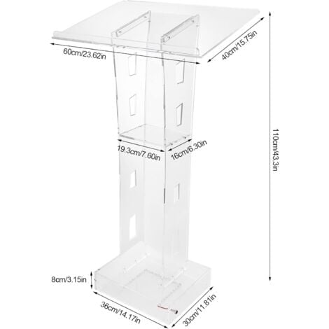 Atril Led Acr Lico Transparente Podio De Iglesia Con Plataforma De