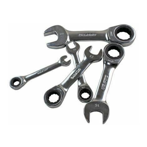 US PRO 12 Piece Metric Stubby Gear Ratchet Combination Spanner Set 8