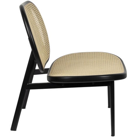 Fauteuil Lounge En Cannage Noir SPIKE