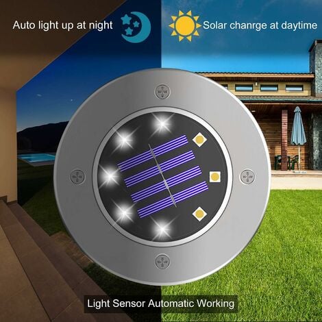 Luz Solar MINKUROW Para Exteriores Blanco Frío 6000k Paquete De 4