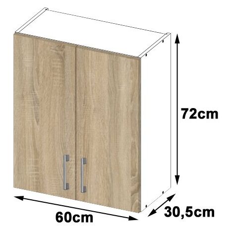 Hängeschrank Küchenschrank AKORD LIMA modular W60 Weiß 60 cm 2 Türen 2