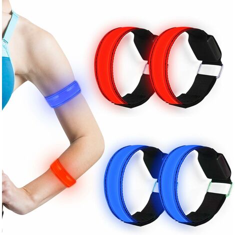 4PCS LED Light Up Armband Reflective LED Running Armband Adjustable