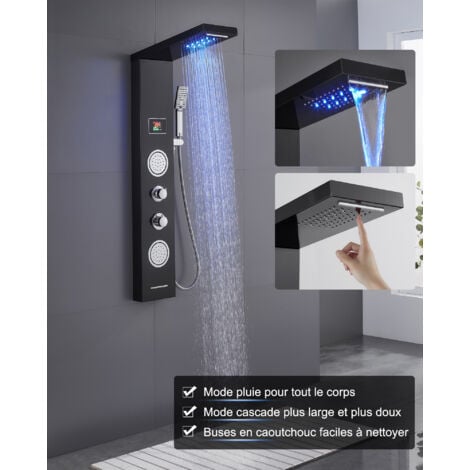 Rovogo Panneau Colonne De Douche Hydromassante Led Fonctions Colonne