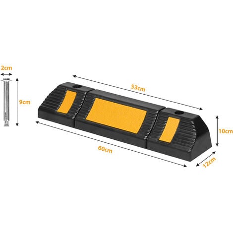 Froadp 2x Butoirs de Parking Set Butée de Roues avec Jaune Bandes