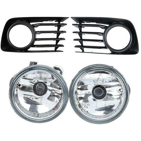 Pair Front Bumper Fog Light Lamps Covers Kit For Prius With