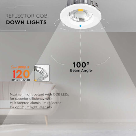 LED Einbaustrahler rund LED COB 40W 120LM W Farbe Weiß 6500K