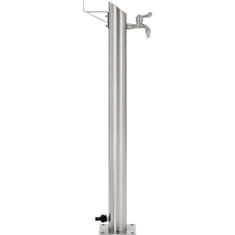 Colonne à eau de jardin ronde Acier inoxydable 95 cm vidaXL