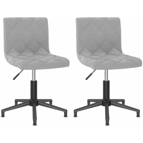 Chaises pivotantes de salle à manger 2 pcs Gris clair Velours vidaXL