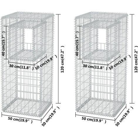 Jardini Re Poteau De Panier Gabion Pcs Acier X X Cm Vidaxl