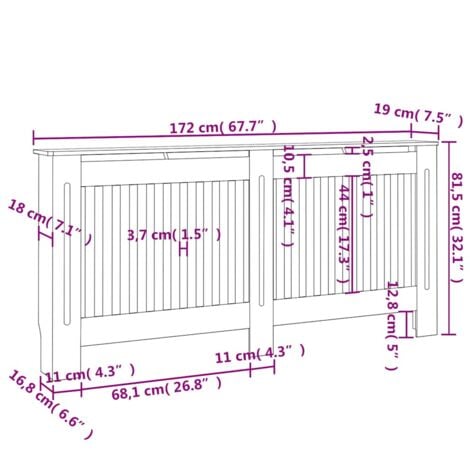 Cache Radiateur Blanc MDF 172 Cm VidaXL