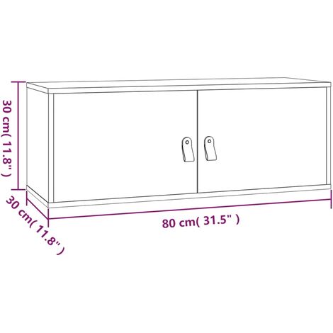 Armoire Murale Noir 80x30x30 Cm Bois De Pin Massif VidaXL