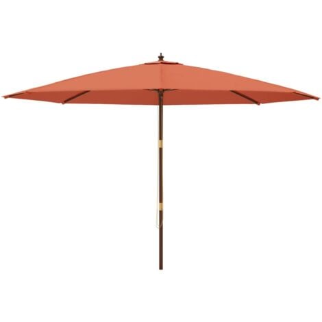 Parasol De Jardin Avec M T En Bois Terre Cuite X Cm Vidaxl