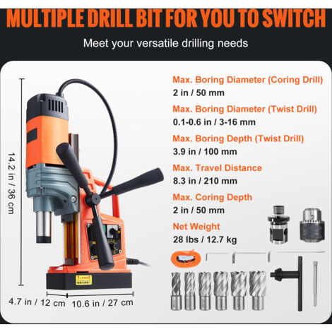 Mophorn W Magnetic Drill Press Boring Diameter Lbf