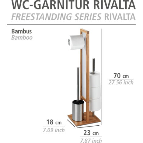 Combiné WC Rivalta serviteur 3 en 1 WENKO Brosse WC Dérouleur