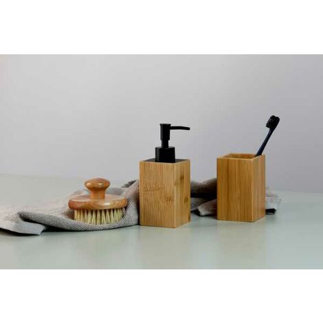 Wenko Set Accessoires Salle De Bain Bois Bambou Gobelet Brosse Dent