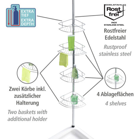 Etagère de salle de bain télescopique Dolcedo WENKO 4 Paniers de