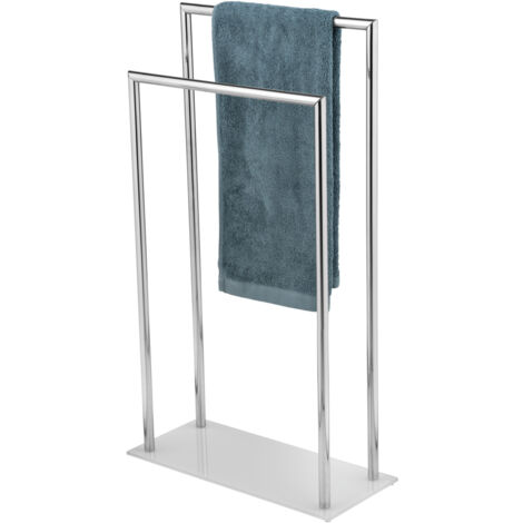 WENKO Porte Serviettes Salle De Bain Sur Pied Style 2 Barres Porte