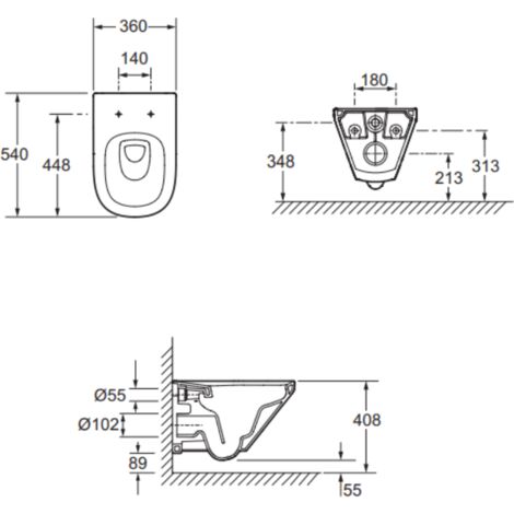 Pack Inodoro Suspendido Sin Cerco Jacob Delafon Modern Life Asiento