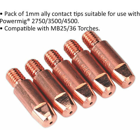 Pack Mm Aluminium Contact Tip For Mb Mb Torches Mig