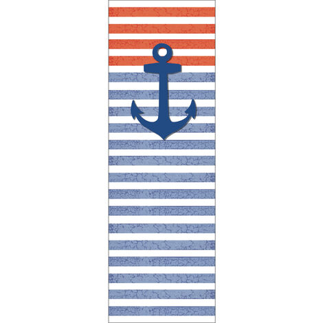 Sticker mural décoratif pour réfrigérateur ancre bleue et marine 59 5