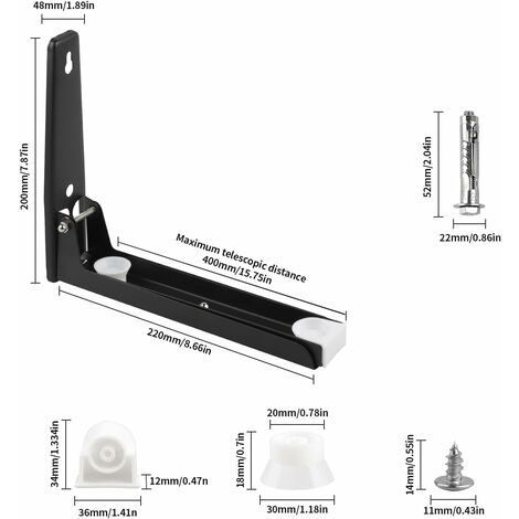 Support Mural Pour Micro Ondes En Acier Inoxydable 304 Pliable Et