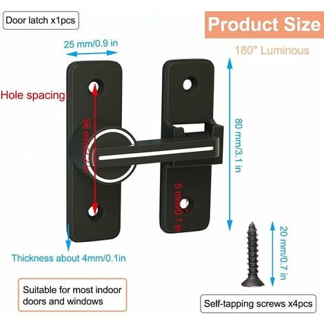 Verrou Serrure De Fermeture Porte Interieure Coulissante De Lumineux