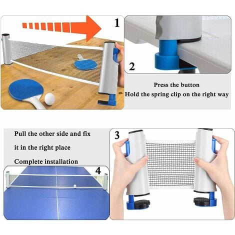 Filet de Ping Pong Rétractable Support de Filet de Tennis de Table