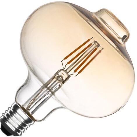 Ampoule LED Filament E27 6W 550lm G125 Dimmable Ambre Blanc Chaud No