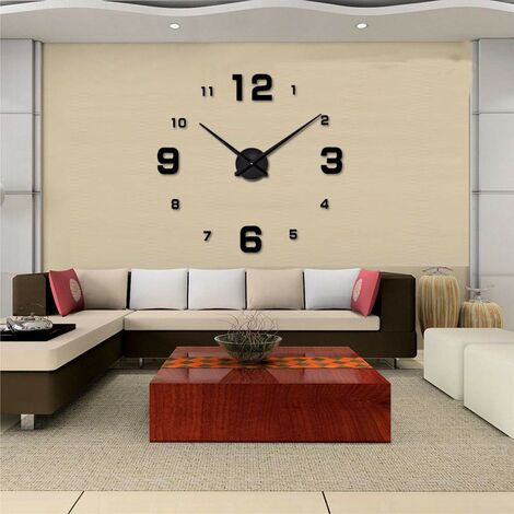 Lycxames Reloj De Pared Diy Reloj De Pared Grande Silencioso