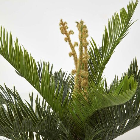 Homescapes Cycas Plante Verte Artificielle En Pot Cm