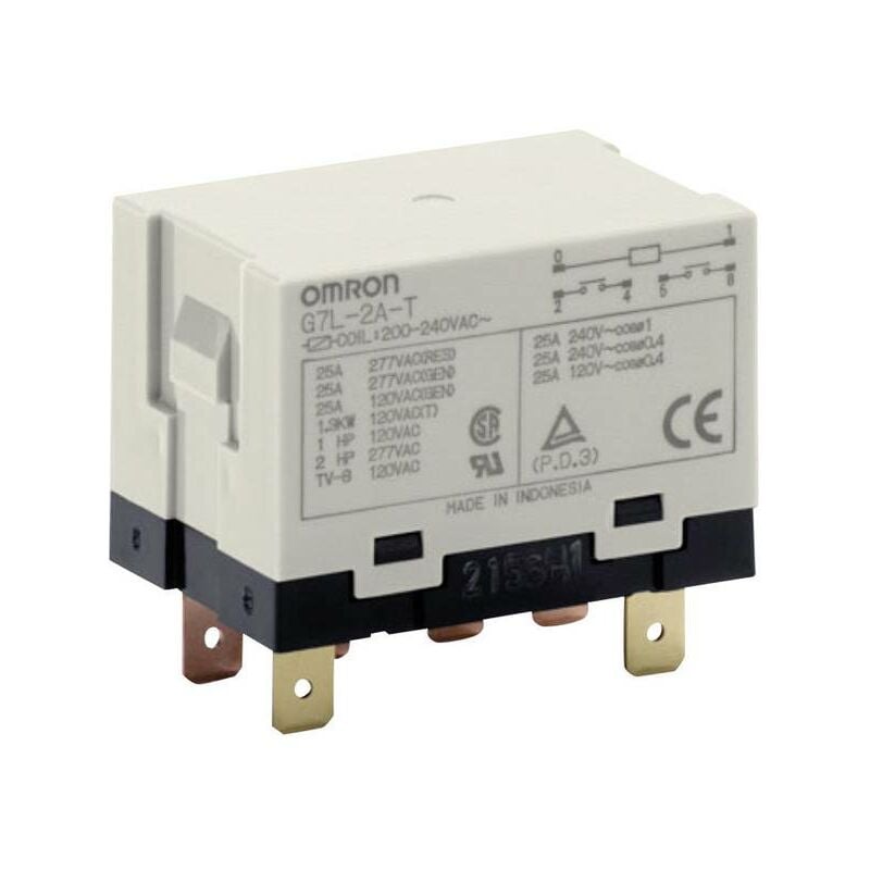 Omron G7L 2A T 24 VAC Relè ad innesto 24 V AC 25 A 2 NA 1 pz